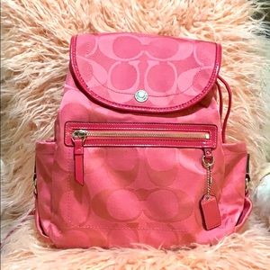 Coach pink nylon backpack